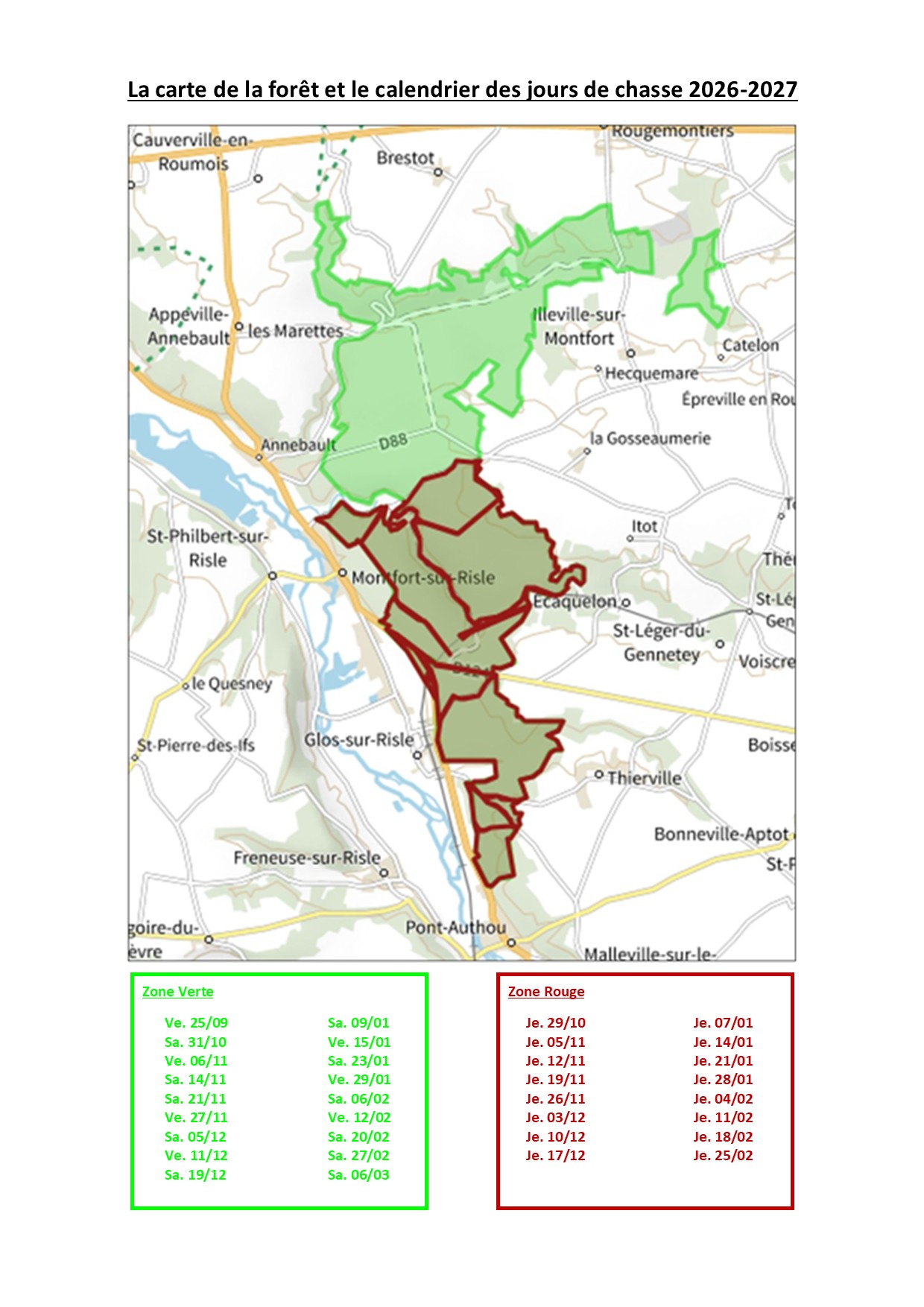 Calendrier Chasse 2026-2027